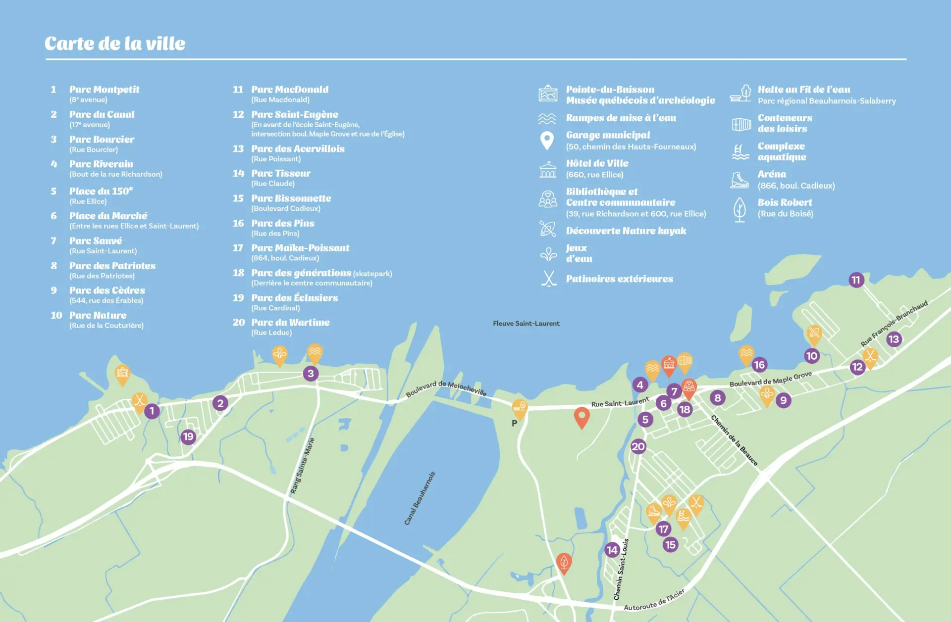 Cartes des parcs Beauharnois 2025